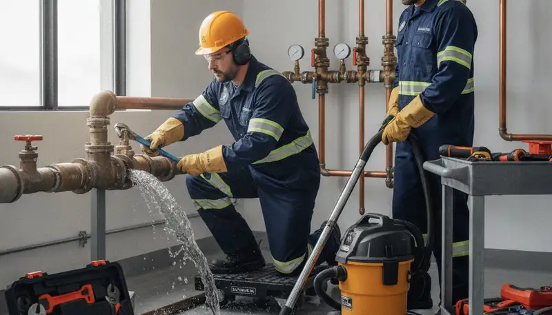 Emergency plumber in Boulder, CO repairing a burst pipe for fast home leak response