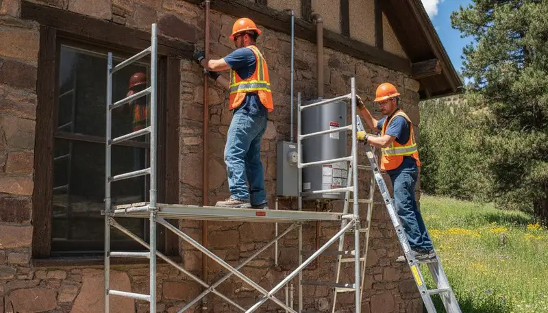 Plumber servicing a Boulder, CO home for plumbing repairs and leak fixes