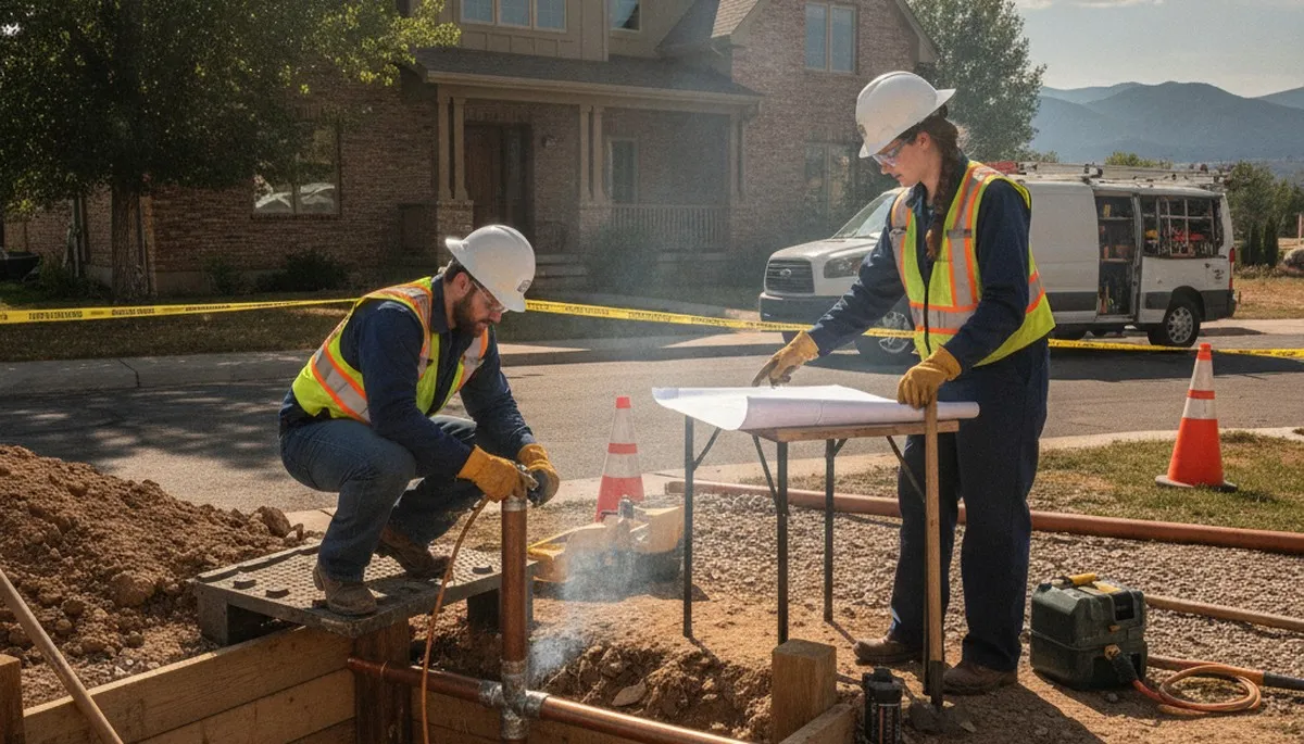 Plumber repairing a pipe in Boulder, CO for residential plumbing service