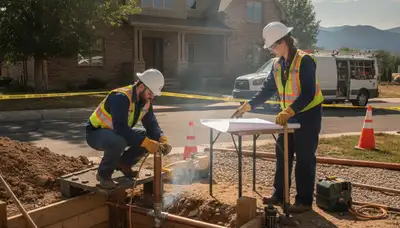 Plumber repairing a pipe in Boulder, CO for residential plumbing service