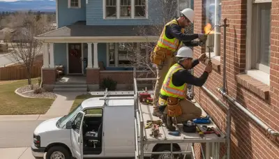 Plumber repairing a pipe in Boulder, CO for residential plumbing service
