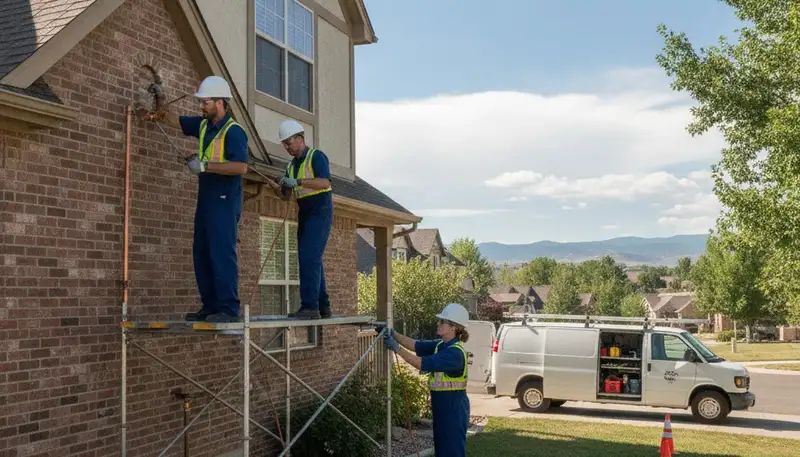 Plumber repairing plumbing in Boulder, CO for residential leak and pipe repair services