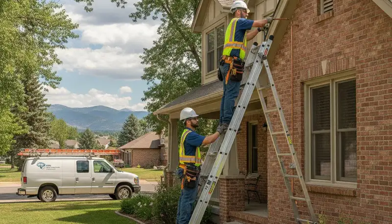 Boulder, CO plumber repairing a plumbing system for local residential service