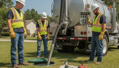 Septic pumping service truck for Boulder, CO homes by On Call Plumbers